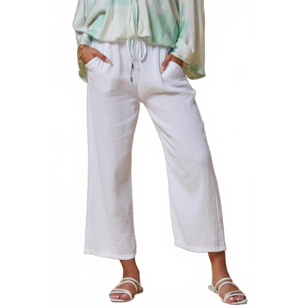 NEW SCANDAL ITALY italian cotton bells pants in white